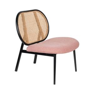 Silla de ratán rosa