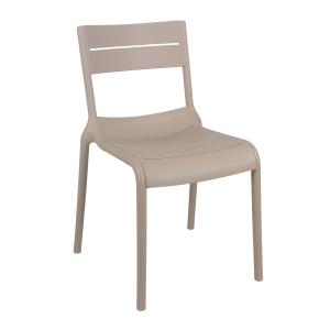 Silla de terraza de plástico beige