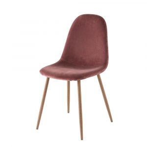 Silla escandinava de terciopelo envejecido rosa