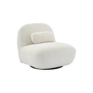 Silla giratoria 360° borreguito texturizada, crema