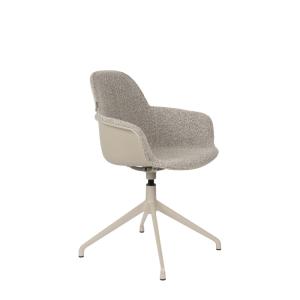 Silla giratoria de tela gris