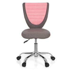 Silla giratoria para niños tela gris/rosa