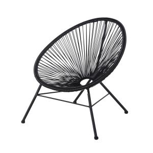 Silla infantil de jardín de resina y metal negros