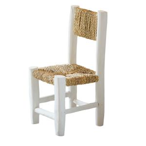 Silla infantil de madera blanca y doum