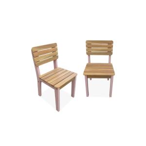 Silla infantil de madera interior/exterior, set de 2, rosa