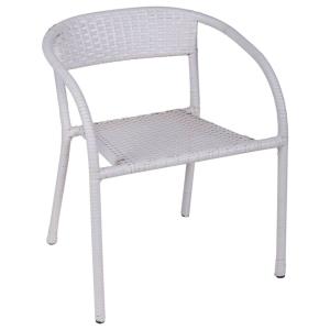 Silla infantil de rattan blanca 30x46x54h cm