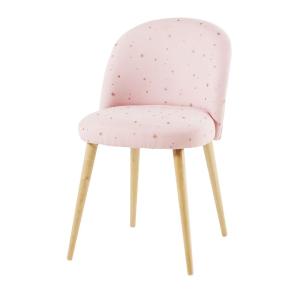 Silla infantil rosa con estrellas doradas