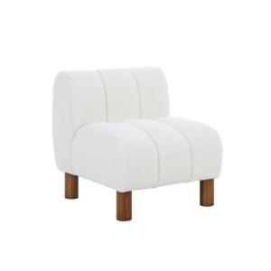 Silla infantill de madera de hevea y borreguito, blanco