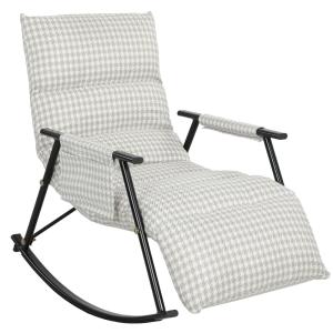 Silla mecedora 62x100x89 cm gris y blanco