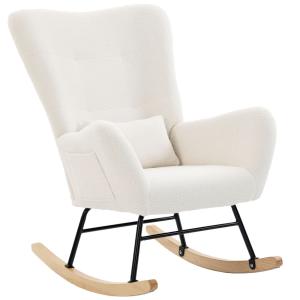 Silla mecedora 67x82x100 cm crema