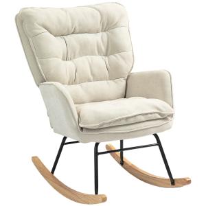 Silla mecedora 71x98.5x97 cm beige
