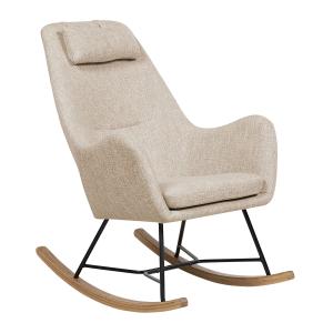 Silla mecedora beige claro tela