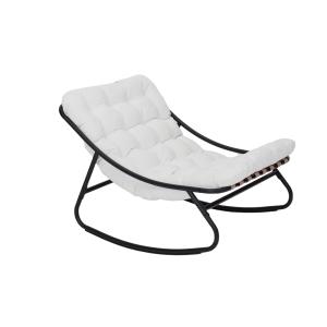 Silla mecedora para exterior en acero y poliéster blanca y…