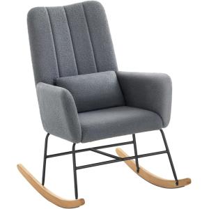 Silla mecedora reclinable con reposabrazos de color gris pi…