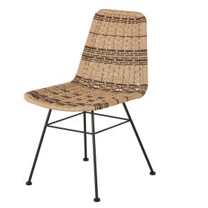 Silla para restaurantes de metal negro y resina reciclada b…