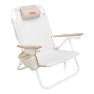 Silla playa plegable poliester beige