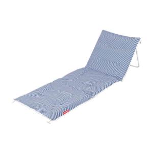 Silla playa plegable tumbona poliéster azul