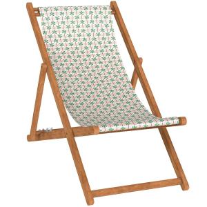 Silla plegable de haya con estampado de palmeras