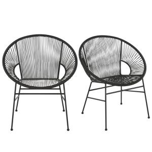 Silla profesional de resina negra y metal negro (x2)