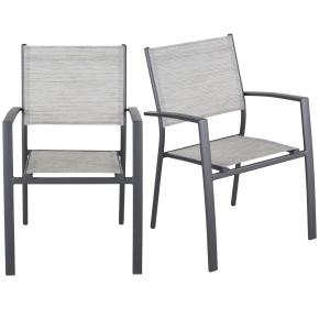 Sillas de comedor para jardín en aluminio gris antracita (x…