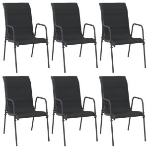 Sillas de jardín acero y tela plastificata negro 51x66x88 c…