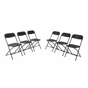 Sillas plegables para eventos, set de 6, gris oscuro