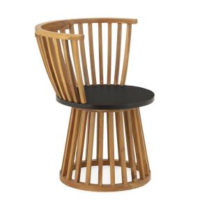 Sillon 70x70x80 madera de teca natural,negro