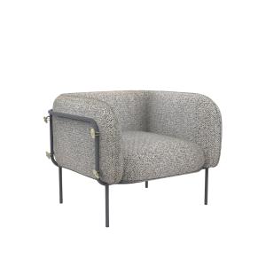 Sillón acolchado de tela gris 95x87 cm 74h