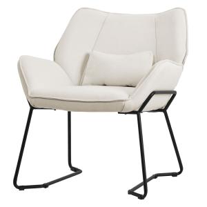 Sillón beige, con cubierta de lino