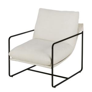 Sillón beige con patas de acero negro