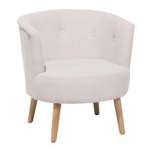 Sillón blanco crema tela