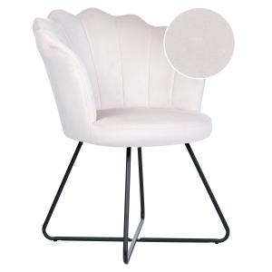 Sillón blanco crema terciopelo