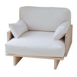 Sillón blanco de pino natural 93,4 cm sin barnizar