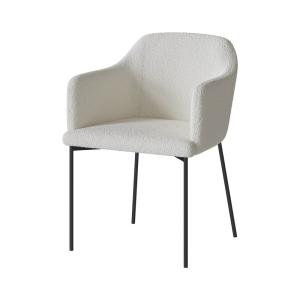 Sillón blanco en tejido bouclette efecto lana