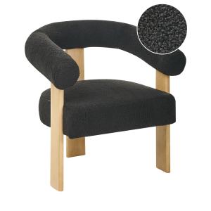 Sillón  Bouclé Negro Marrón claro