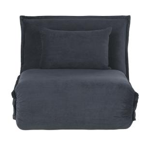 Sillón cama de 1 plaza de pana en gris antracita