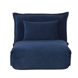 Sillón cama de 1 plaza de terciopelo azul marino
