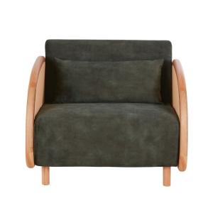 Sillón cama de 1 plaza de terciopelo verde