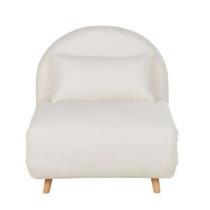 Sillón cama de 1 plaza tela rizada crudo