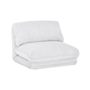 Sillón cama de pana gruesa, 1 plaza, blanco roto