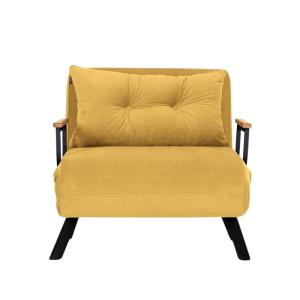 Sillón cama en tela l67 cm - amarillo