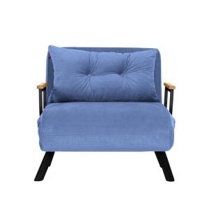 Sillón cama en tela l67 cm - azul