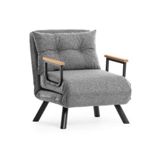 Sillón cama en tela l67 cm - gris claro