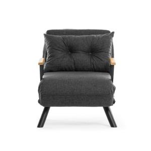 Sillón cama en tela l67 cm - gris marengo