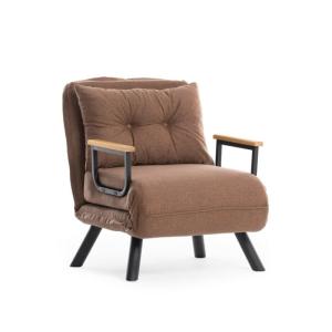 Sillón cama en tela l67 cm - marrón