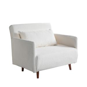 Sillón cama en tela rizada - beige