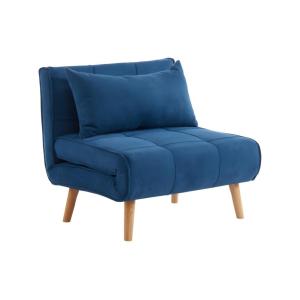 Sillón cama poliéster azul