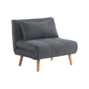 Sillón cama poliéster gris
