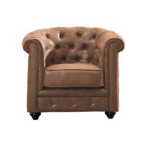 Sillón clásico microfibra marrón