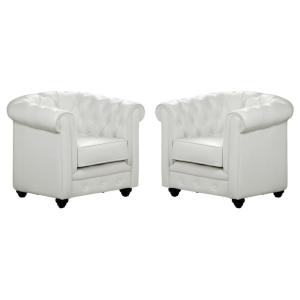 Sillón clásico piel sintética blanco
